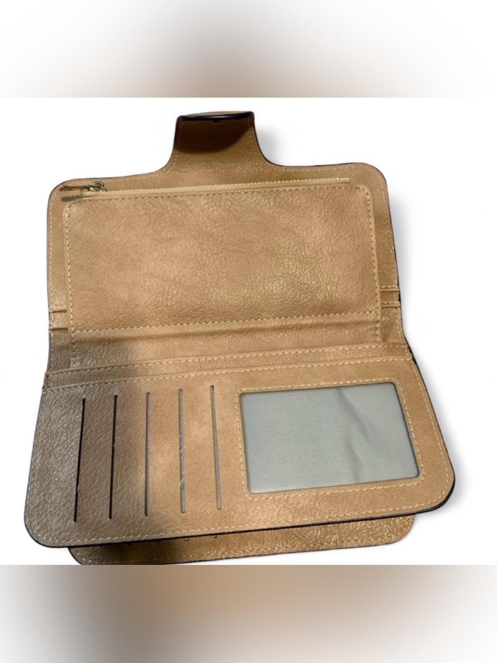 Tan Leather Wallet with ID Window